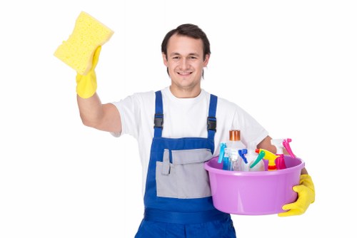Carpet cleaner preparing equipment for service